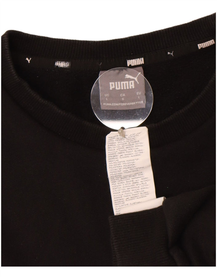 Felpa da uomo Puma Maglione grande in cotone nero