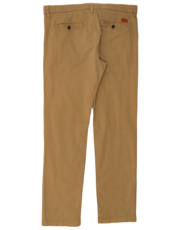 Pantaloni chino dritti da uomo Timberland W36 L32 in cotone beige