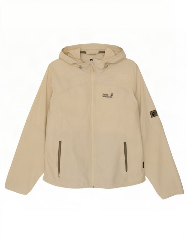Jack Wolfskin Womens Hooded Tracksuit Top Jacket UK 18/20 XL Beige