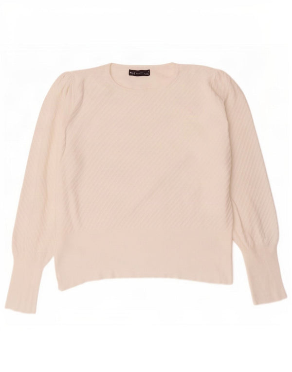 Maglione maglione con scollo a barca da donna Marks & Spencer UK 18 XL viscosa bianca