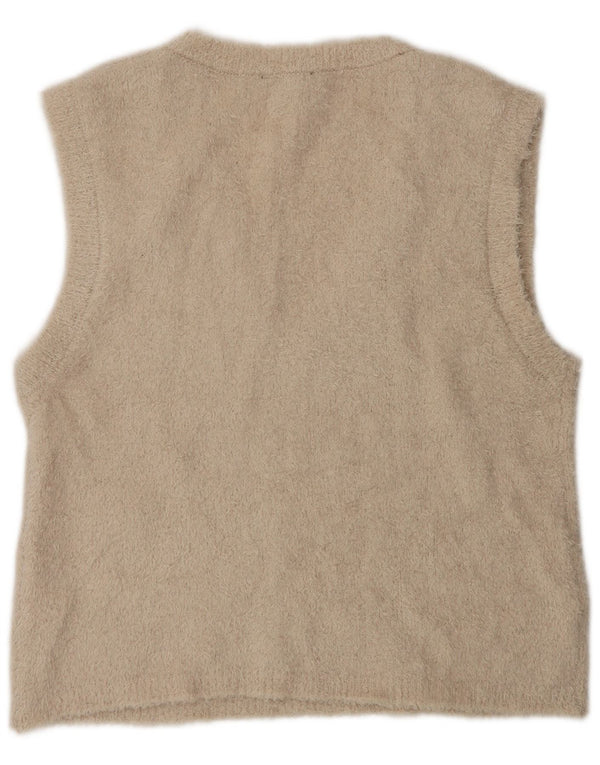 Zara Womens Vest Tank Top UK 14 Medium Beige Polyester