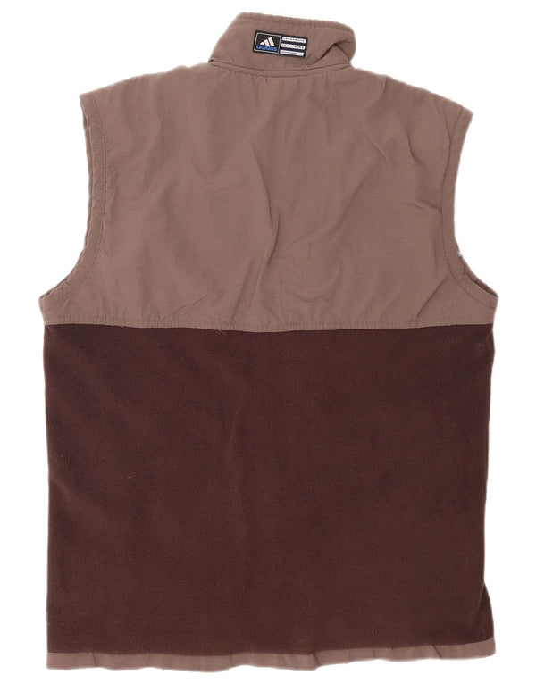 Adidas Mens Fleece Gilet UK 42/44 Large Brown Colourblock Polyester