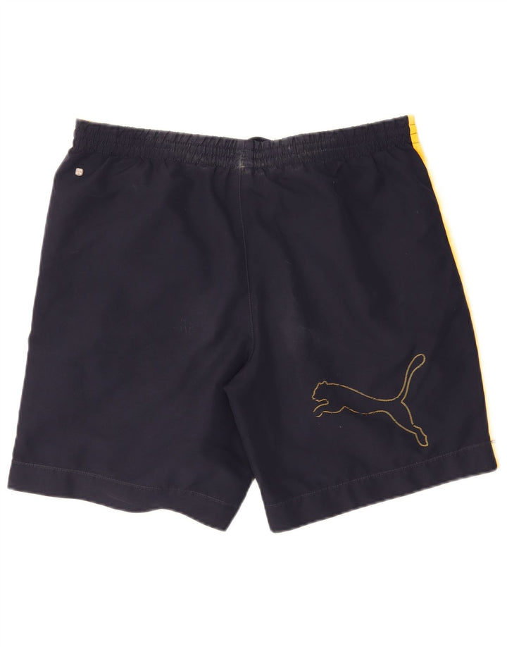 Puma Mens Graphic Swimming Shorts Medium Navy Blue Colourblock