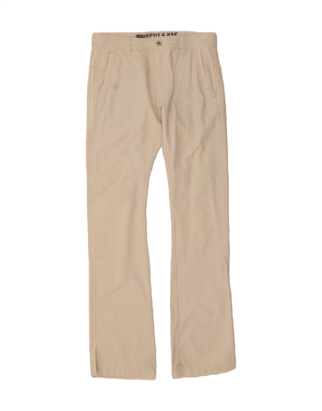 MURPHY & NYE Mens Bootcut Casual Trousers W33 L33 White Cotton Vintage Murphy & Nye and Second-Hand Murphy & Nye from Messina Hembry 