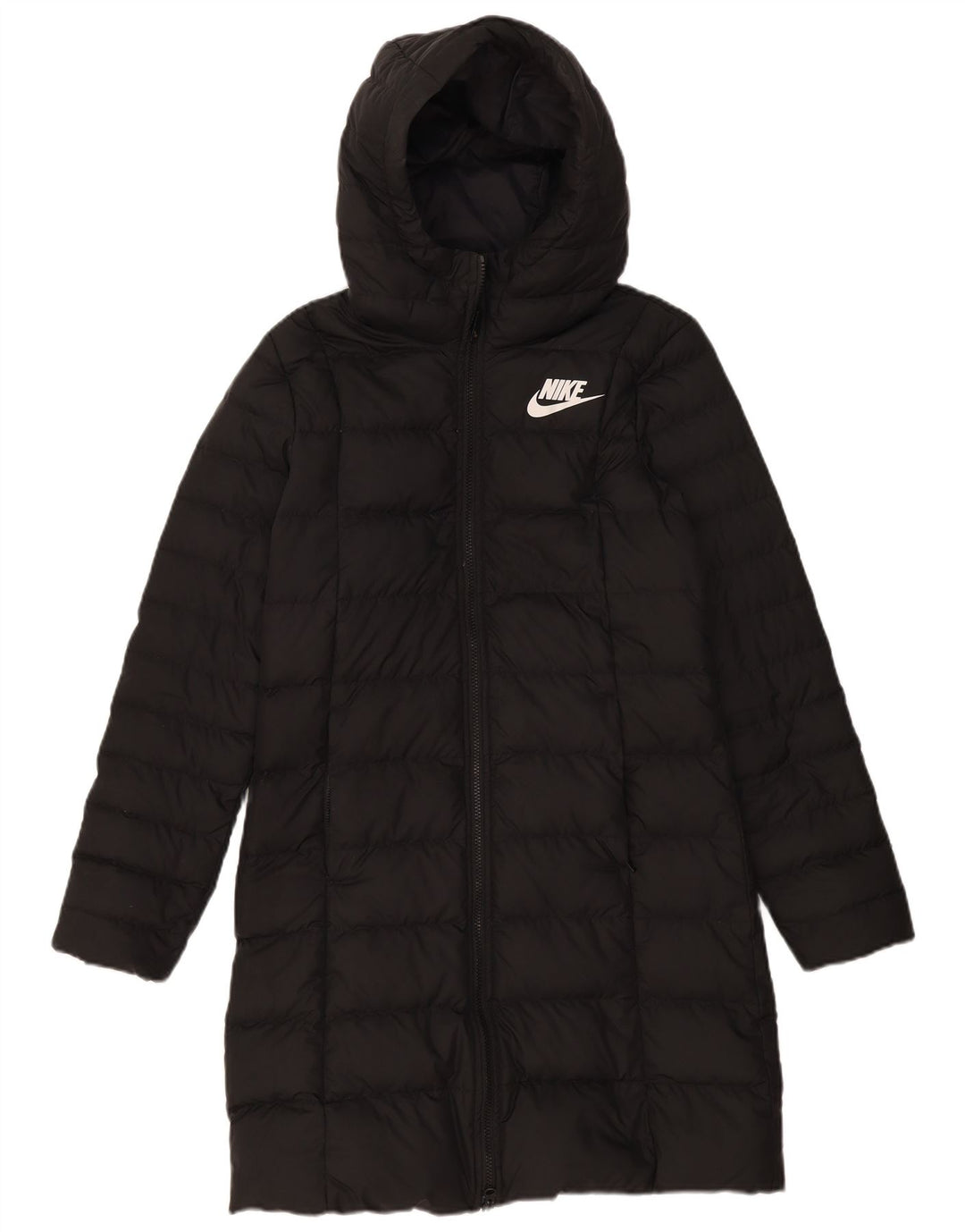 Nike Womens Hooded Padded Coat UK 10 Small Black Polyester