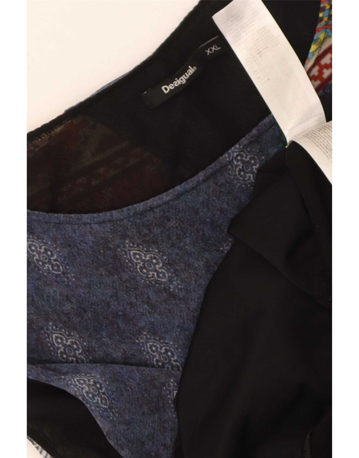 Desigual Damen Grafik-A-Linien-Kleid UK 20 2XL Mehrfarbiges Patchwork