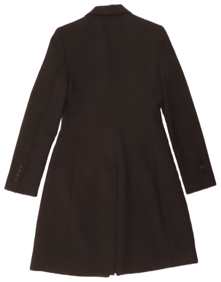 ZARA Womens Double Breasted Coat UK 10 Small Black