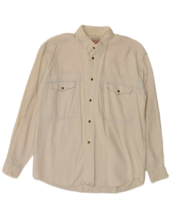 Carrera Mens Denim Shirt Small Off White