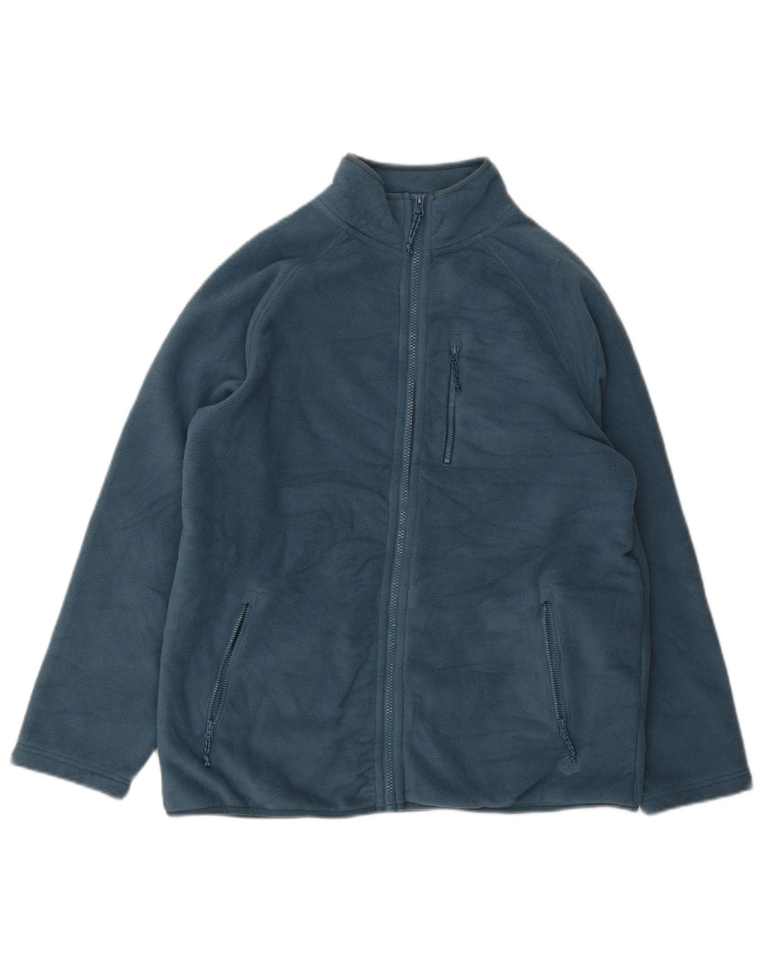 Marks & Spencer Mens Fleece Jacket UK 38 Medium Blue Polyester