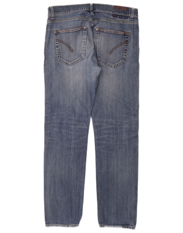 Dondup Mens Straight Jeans W34 L31 Blue Cotton