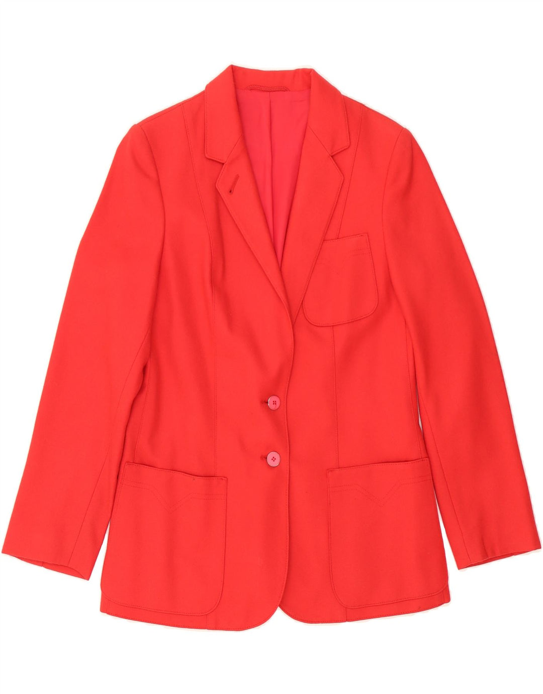 BHS Womens 2 Button Blazer Jacket UK 12 Medium Red Vintage Bhs and Second-Hand Bhs from Messina Hembry 