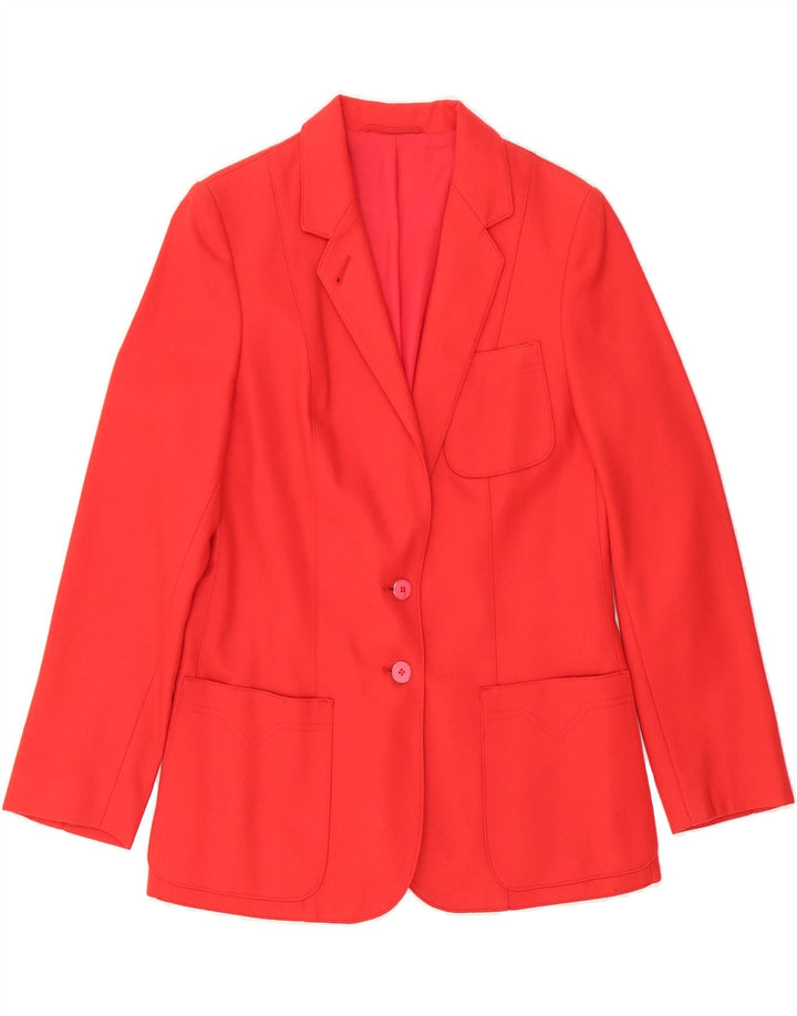 BHS Womens 2 Button Blazer Jacket UK 12 Medium Red Vintage Bhs and Second-Hand Bhs from Messina Hembry 