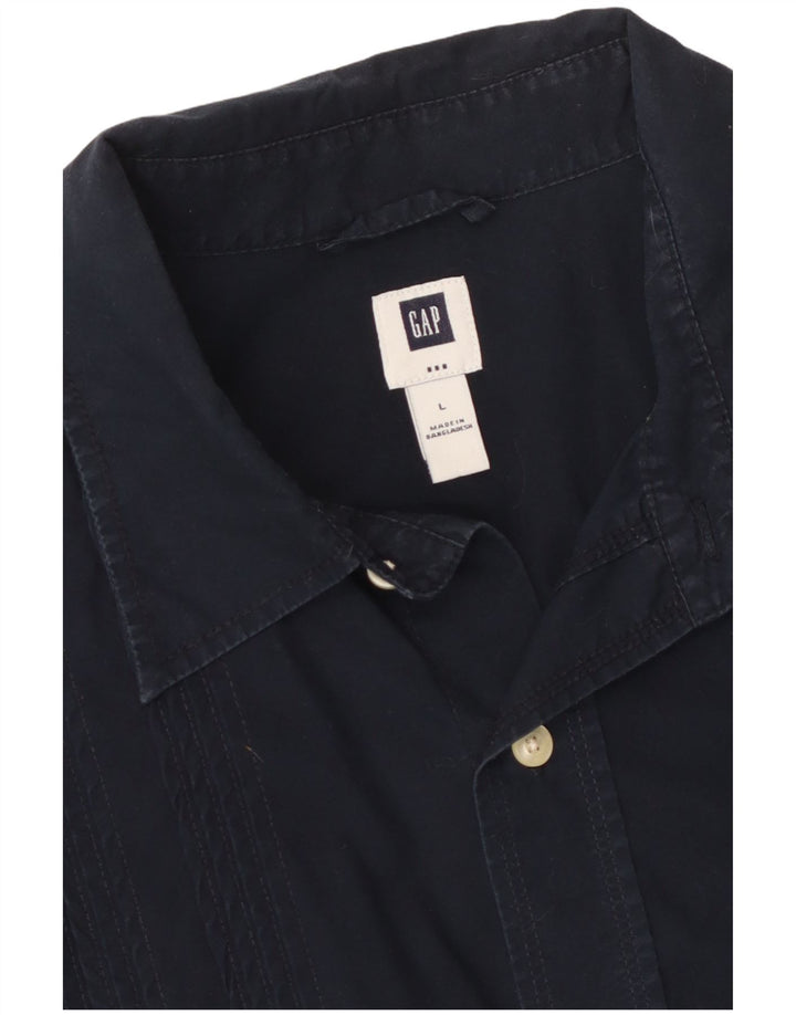 Gap Mens Short Sleeve Shirt Large Navy Blue Cotton