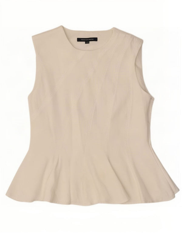 French Connection Womens Sleeveless Blouse Top UK 12 Medium White Viscose