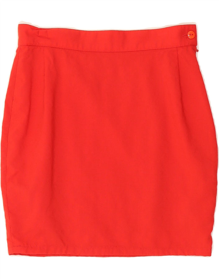 VINTAGE Womens Pencil Skirt IT 42 Medium W28  Red Wool Vintage Vintage and Second-Hand Vintage from Messina Hembry 