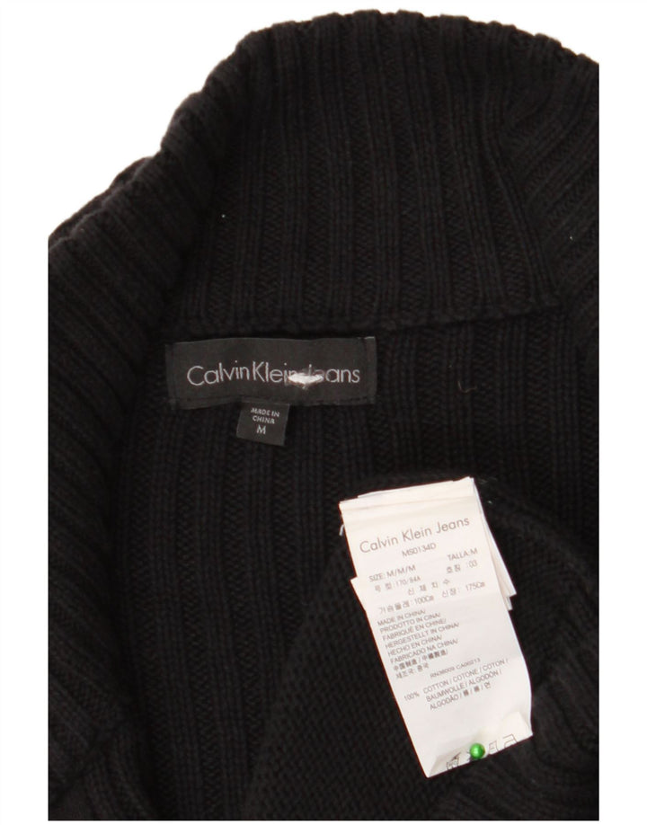 Calvin Klein Jeans Mens Cardigan Sweater Medium Black Cotton