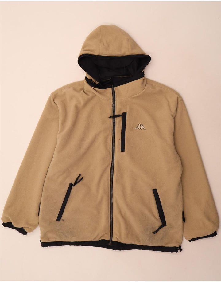 Kappa Mens Hooded Reversible Jacket UK 40 Large Navy Blue Polyester