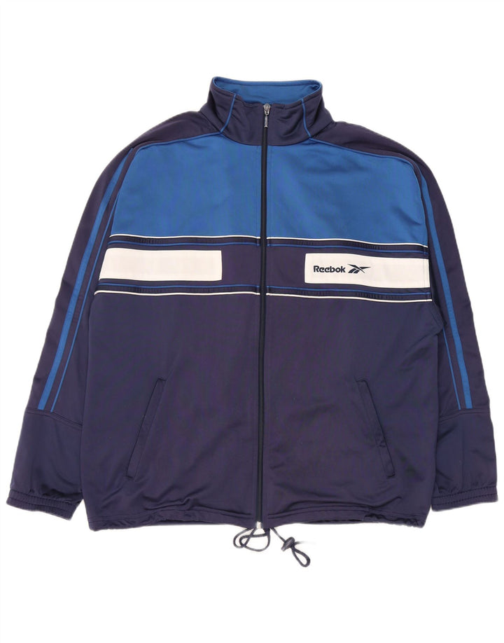 Reebok Veste de Survêtement Graphic Homme Bleu Marine Moyen Colourblock