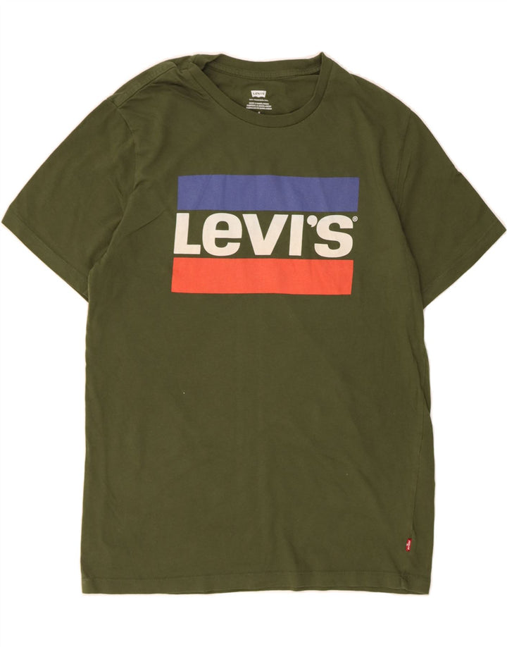 LEVI'S Mens Graphic T-Shirt Top Medium Green Cotton Vintage Levi's and Second-Hand Levi's from Messina Hembry 