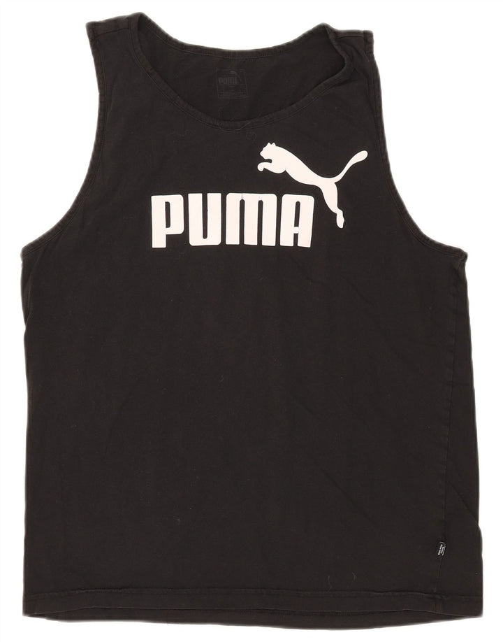 Puma Mens Graphic Vest Top Large Black Cotton