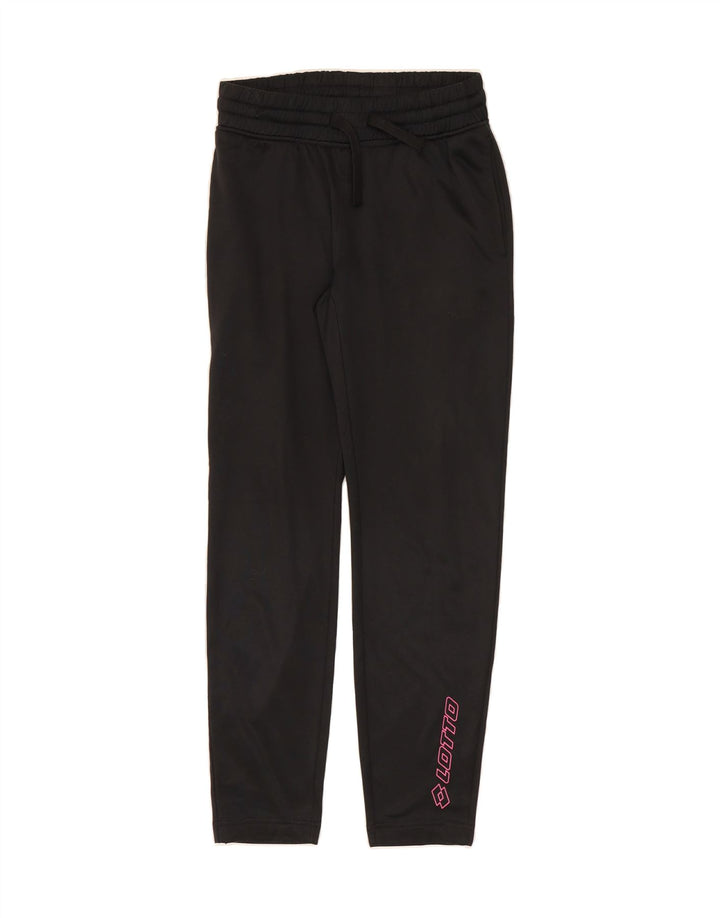 LOTTO Womens Graphic Tracksuit Trousers Medium  Black Polyester Vintage Lotto and Second-Hand Lotto from Messina Hembry 