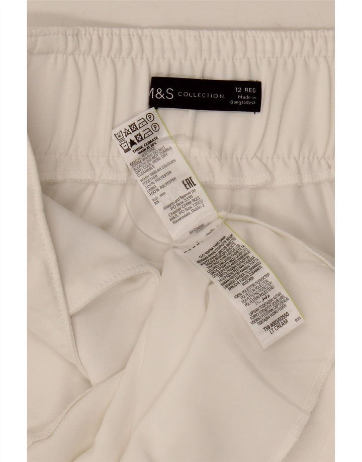 MARKS & SPENCER Gerader Damenrock UK 12 Medium W30 Weiß Polyester