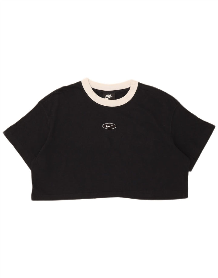 T-shirt corta oversize da donna Nike UK 14 media nera