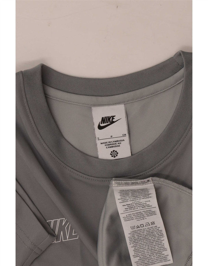 T-shirt grafica da uomo Nike Top Small in poliestere color block grigio