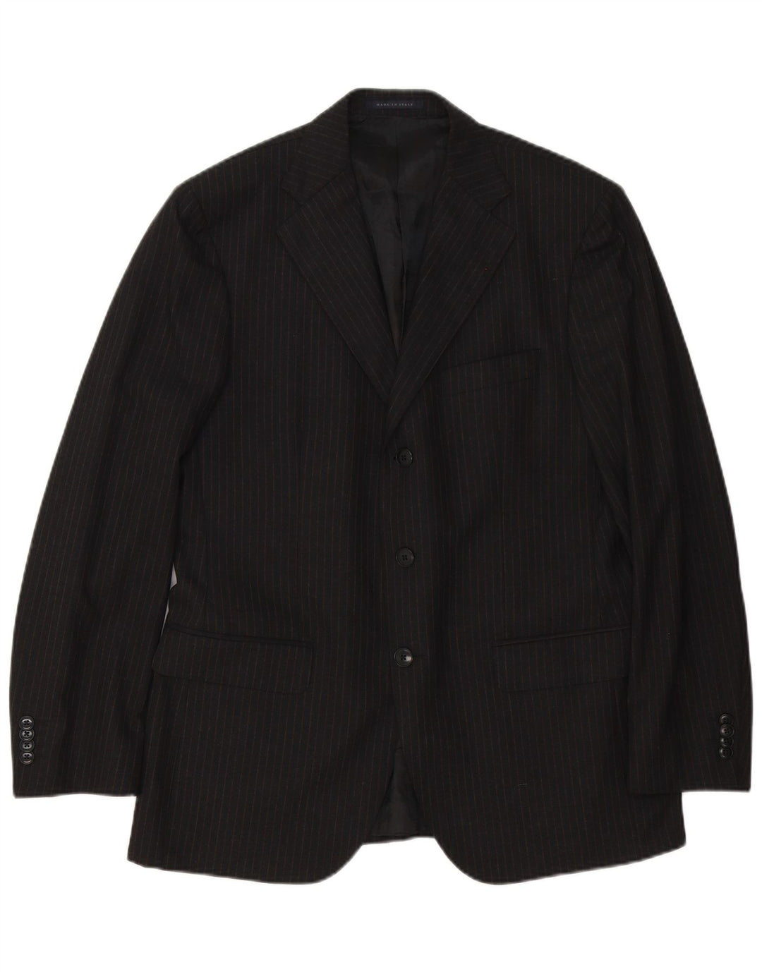 Ing Loro Piona & Co. Chaqueta tipo blazer de 3 botones para hombre IT 50 grande a rayas negras