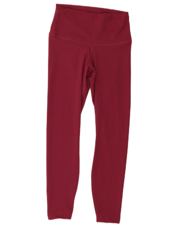 Nike Womens Yoga Leggings UK 12 Medium Burgundy