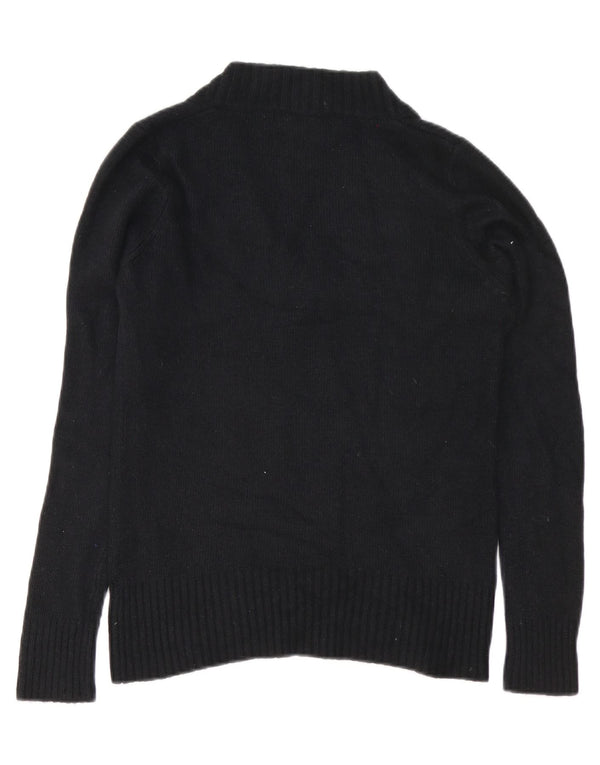 Zara Pull col V pour femme UK 16 Large Noir Nylon