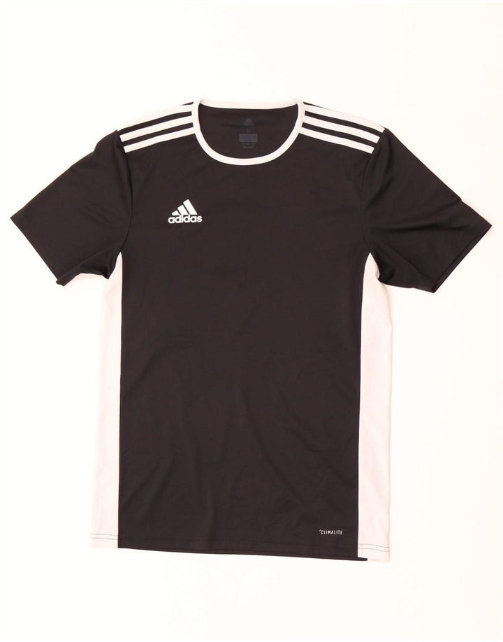 Adidas Mens Climalite T-Shirt Top Small Black Colourblock Polyester