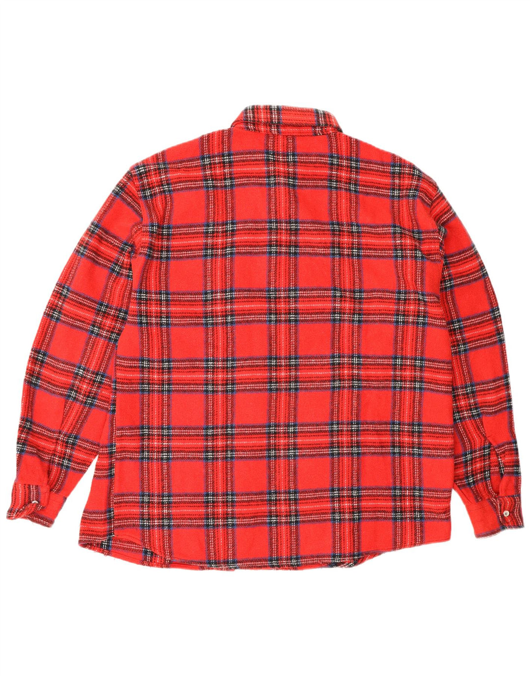 Vintage Mens Flannel Shirt Large Red Check