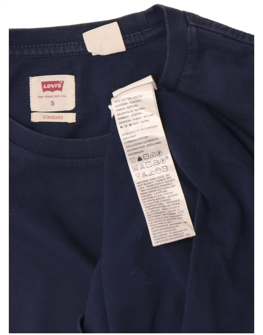 Levi's Mens Standard Top Long Sleeve Small Navy Blue Cotton