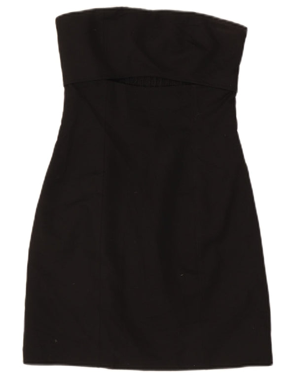 Zara Femme Robe Bustier UK 4 XS Noir Polyester