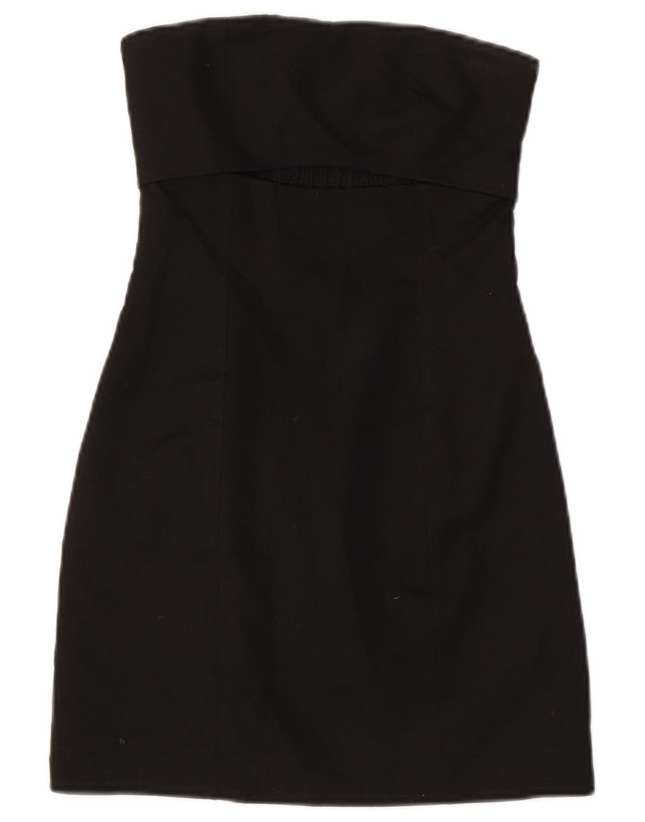 Zara Damen Trägerloses Kleid UK 4 XS Schwarz Polyester