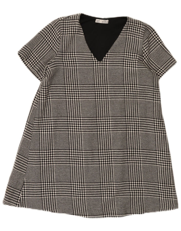 Zara Womens Trafaluc A-Line Dress UK 10 Small Black Houndstooth