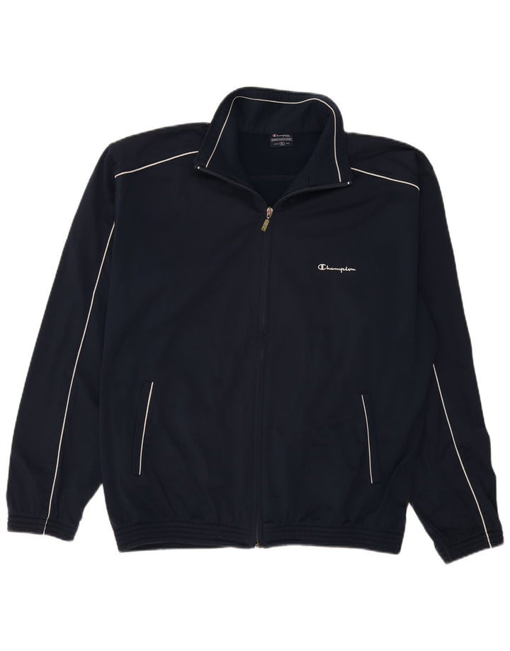CHAMPION Mens Tracksuit Top Jacket XL Navy Blue Polyester