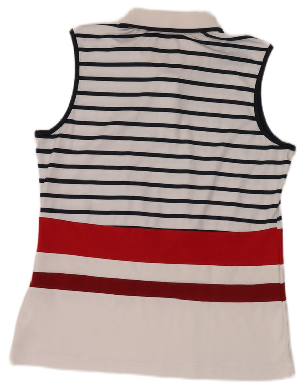 Polo senza maniche da donna Fila UK 18 XL poliestere a righe bianche