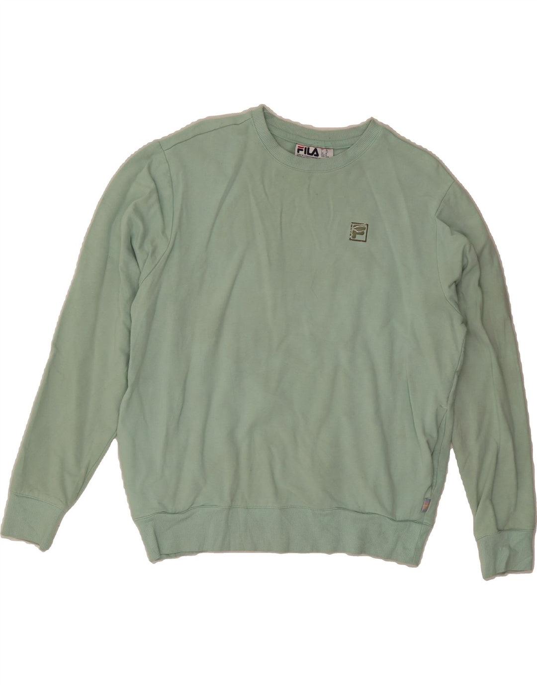 FILA Womens Sweatshirt Jumper UK 14 Medium Green Cotton Vintage Fila and Second-Hand Fila from Messina Hembry 