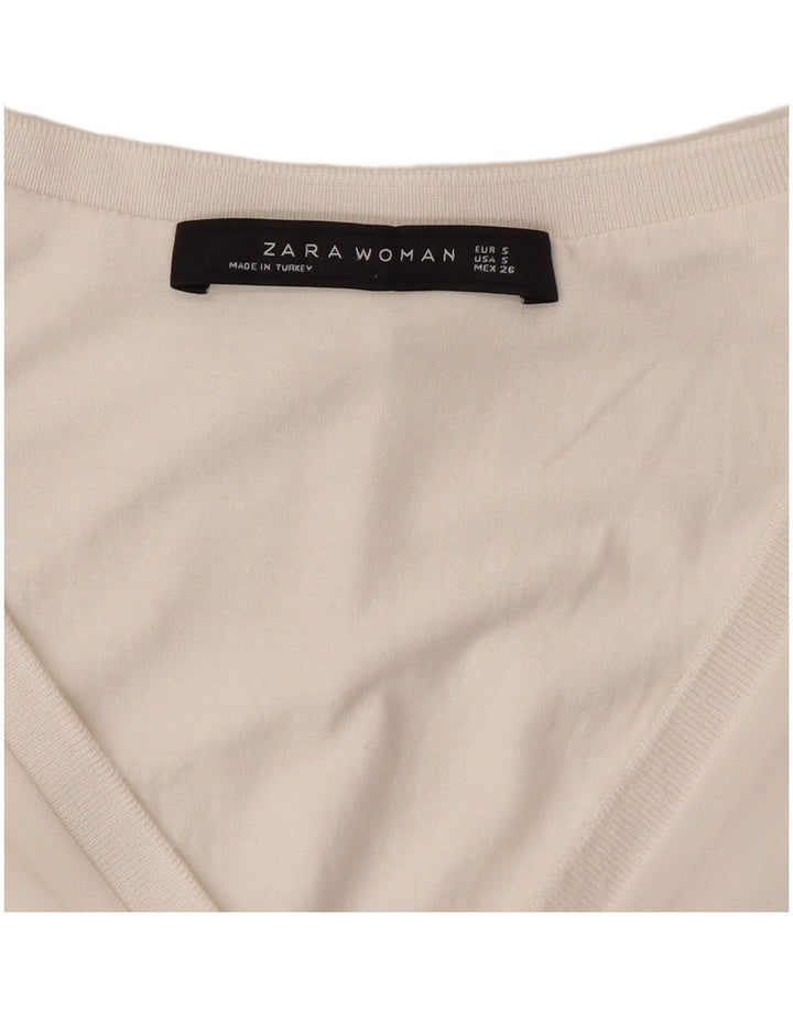 ZARA Womens Sleeveless Blouse Top UK 10 Small White