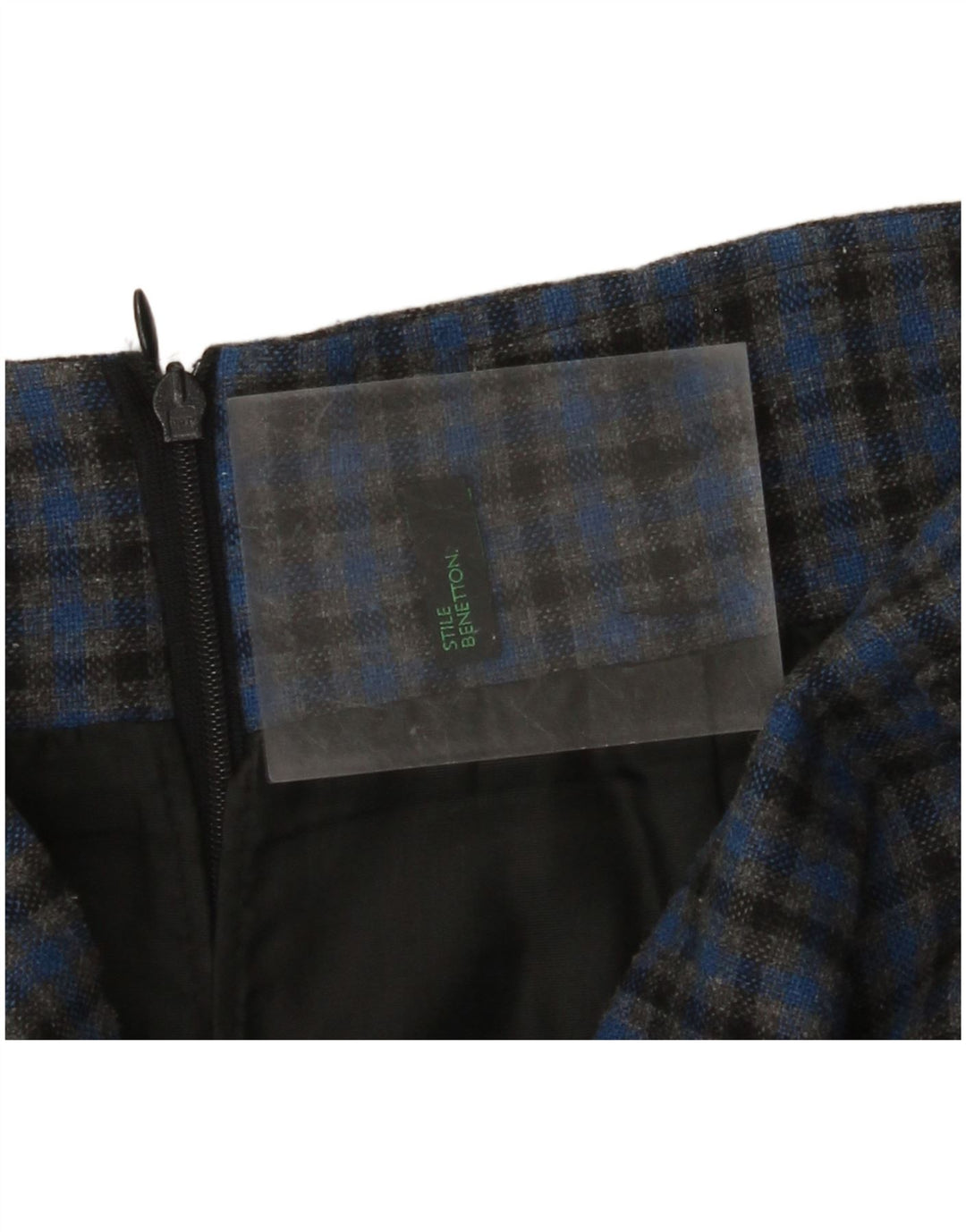 BENETTON Womens Pencil Skirt W28 Medium Blue Check
