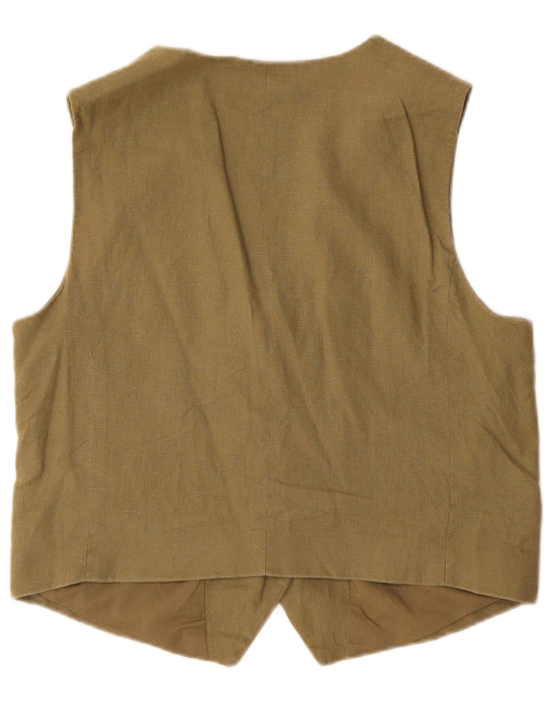 Zara Womens Waistcoat UK 14 Medium Khaki Cotton