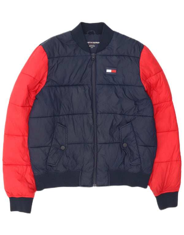 Tommy Hilfiger Mens Padded Jacket UK 36 Small Navy Blue Colourblock
