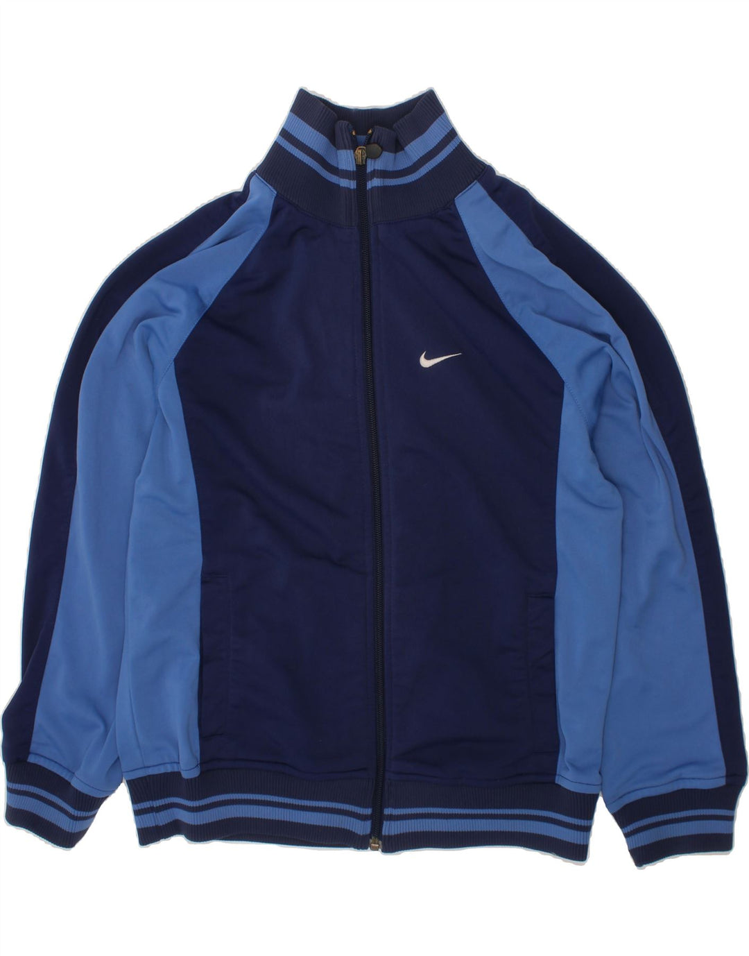 NIKE Boys Tracksuit Top Jacket 8-9 Years Small  Navy Blue Colourblock Vintage Nike and Second-Hand Nike from Messina Hembry 