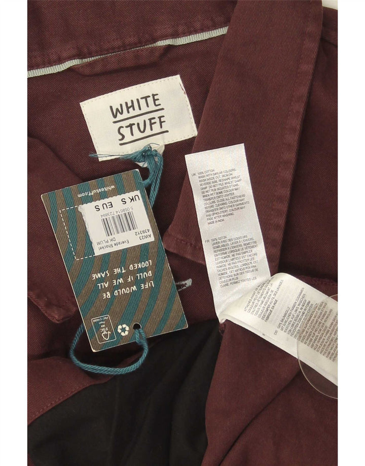 Camicia da uomo White Stuff piccola in cotone bordeaux