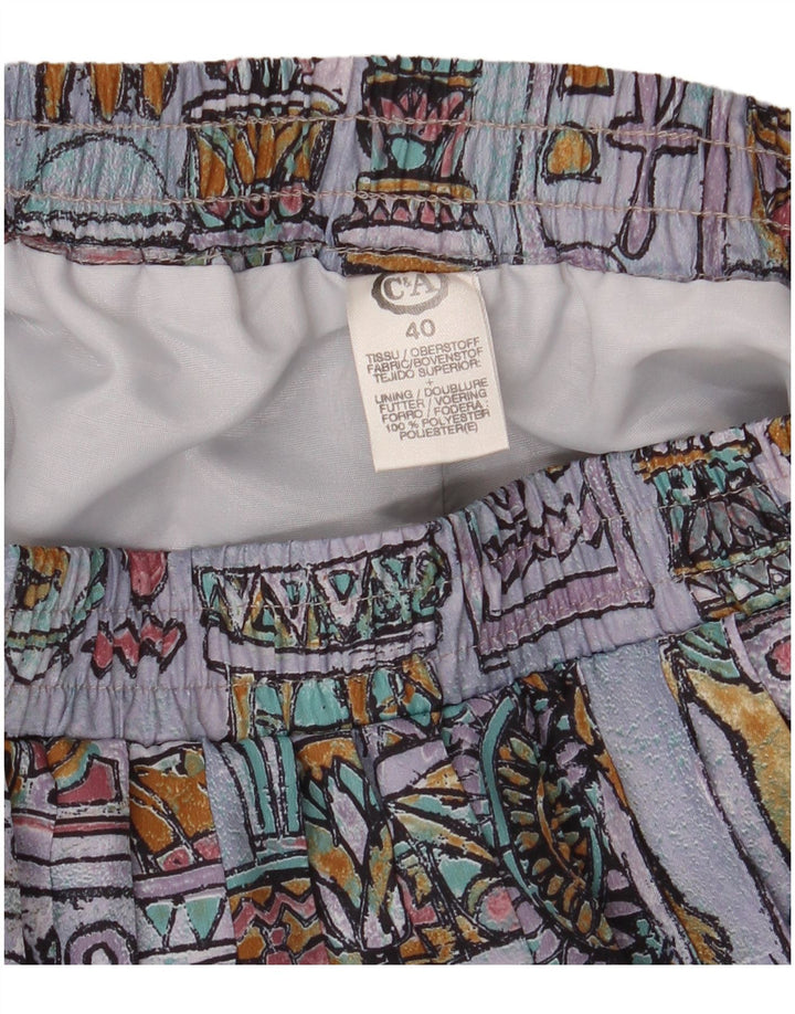 C&A Womens Pleated Skirt EU 40 Medium W30 Multicoloured Geometric