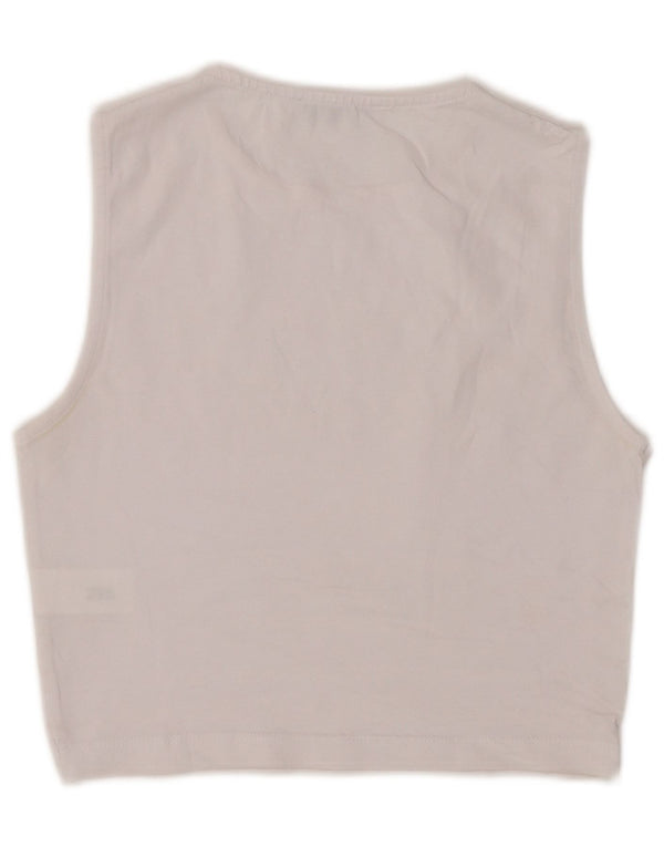Zara Mujer Crop Vest Top UK 4 XS Algodón Blanco