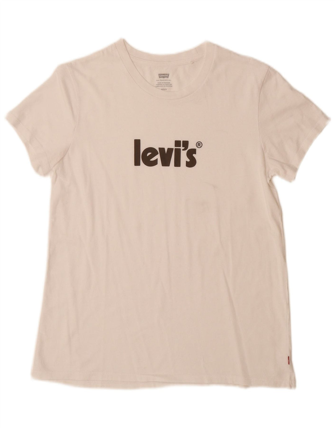LEVI'S Womens Graphic T-Shirt Top UK 12 Medium White