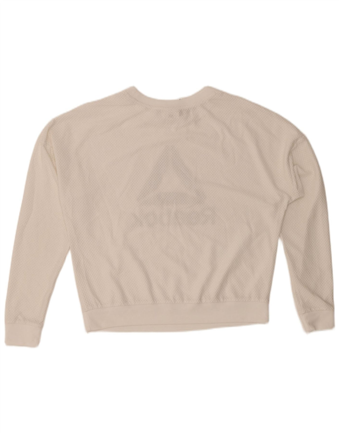 REEBOK Womens Oversized Graphic Sweatshirt Jumper UK 8/10 Small White